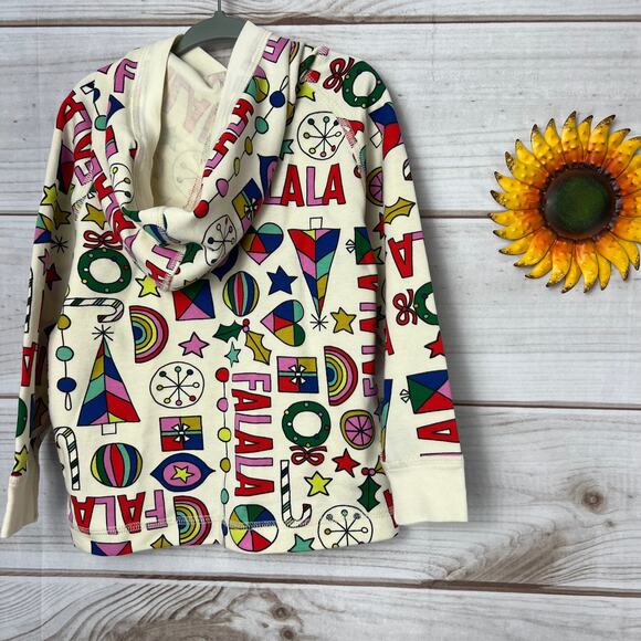 Hanna Andersson Holiday Falala Christmas Hoodie Sweatshirt Size US 4 - Picture 2 of 3